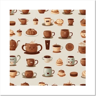 Coffee lover pattern Posters and Art